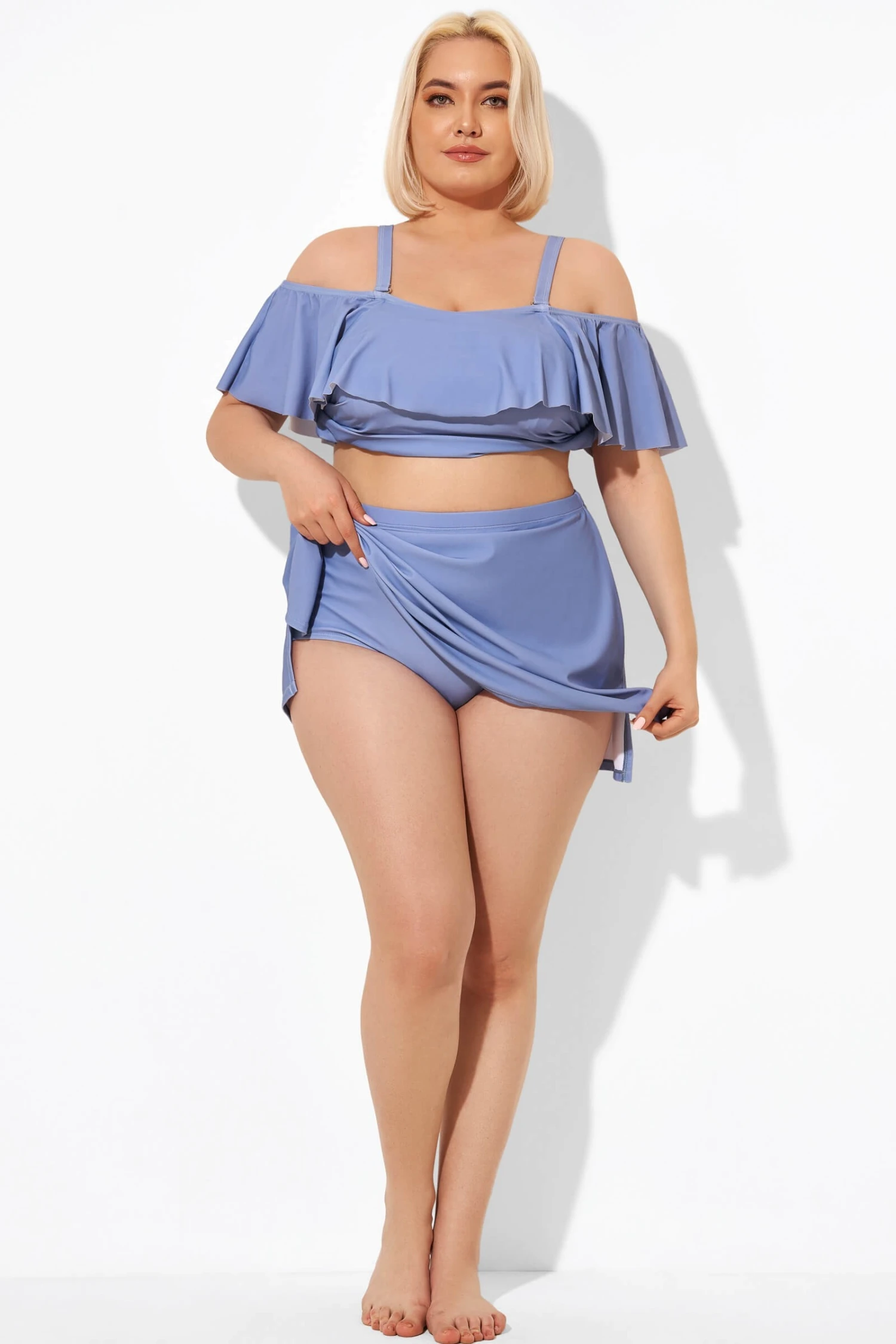 Blue Swim Skirt With Built In Brief 4 Blue Swim Skirt With Built In Brief - Image 2