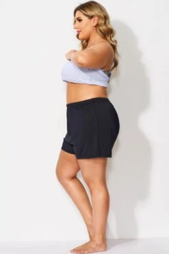 Black Relaxed Fit Swim Short For Lady -Maraluxe Swimwear Shop b debt012001 3