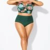 Green Elegant High Waist Swim Brief 2 Green Elegant High Waist Swim Brief -Maraluxe Swimwear Shop b debt016009 1