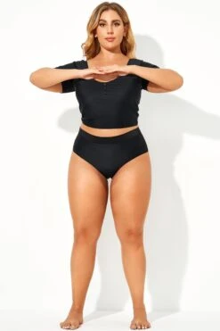 Black Elegant High Waist Women Brief