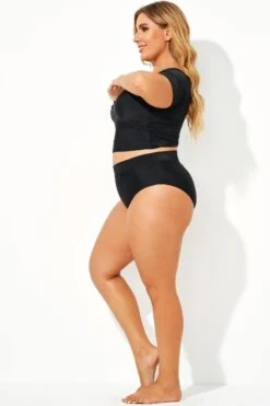 Black Elegant High Waist Women Brief -Maraluxe Swimwear Shop b debt022002 3