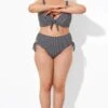 Black Stripe Side Knot High Waist Brief For Lady -Maraluxe Swimwear Shop b debt027004 1 1