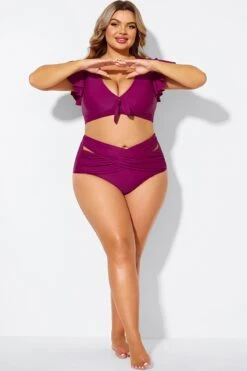 Purple Bandage Sexy Women Beach Brief -Maraluxe Swimwear Shop b debt029003 3