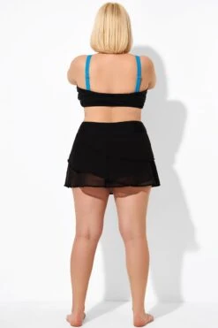 Black High Waisted Layered Black Swim Skirt -Maraluxe Swimwear Shop b debt047001 3