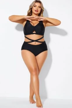 Black Tie Across Front Sexy Swim Bottoms -Maraluxe Swimwear Shop b debt061001 3