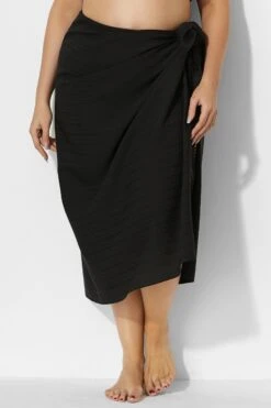 Sexy Side Tie Black Sarong Cover Up 8 Sexy Side Tie Black Sarong Cover Up -Maraluxe Swimwear Shop b decu001 3