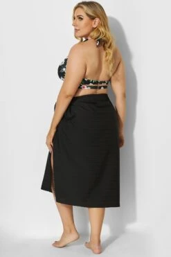 Sexy Side Tie Black Sarong Cover Up 9 Sexy Side Tie Black Sarong Cover Up -Maraluxe Swimwear Shop b decu001 4