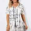 Front Slit Fringe Trim Tunic Cover Up 2 Front Slit Fringe Trim Tunic Cover Up -Maraluxe Swimwear Shop b decu003 1