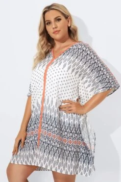 Plunging V-Neck Double Side Slits Cover Up 9 Plunging V-Neck Double Side Slits Cover Up -Maraluxe Swimwear Shop b decu004 4