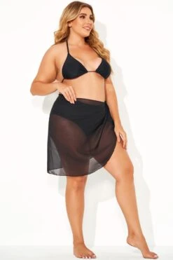 Black Women Short Sarongs Beach Wrap 12 Black Women Short Sarongs Beach Wrap -Maraluxe Swimwear Shop b decu011 5