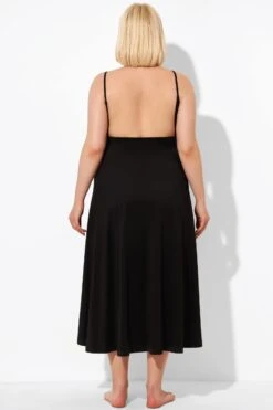 Black Backless Spaghetti Strap Long Cover Up -Maraluxe Swimwear Shop b decu025 3