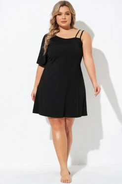 Black One Strappy Sleeve Cover Up -Maraluxe Swimwear Shop b decu031 3