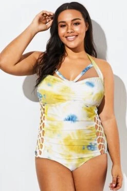 Tie Dye Cut Out Underwire One Piece Swimsuit -Maraluxe Swimwear Shop b deop005003 33