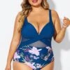 Floral Print Cut Out Mesh Underwire One Piece Swimsuit -Maraluxe Swimwear Shop b deop006012 1