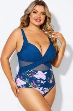 Floral Print Cut Out Mesh Underwire One Piece Swimsuit 12 Floral Print Cut Out Mesh Underwire One Piece Swimsuit -Maraluxe Swimwear Shop b deop006012 6