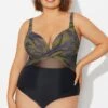 V-Neck Camouflage Print Mesh Underwired One Piece Swimsuit -Maraluxe Swimwear Shop b deop006013 1