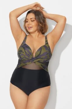 V-Neck Camouflage Print Mesh Underwired One Piece Swimsuit 11 V-Neck Camouflage Print Mesh Underwired One Piece Swimsuit -Maraluxe Swimwear Shop b deop006013 4