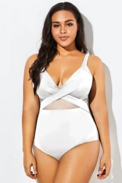 White Cut Out Mesh Underwire One Piece Swimsuit -Maraluxe Swimwear Shop b deop006014 33