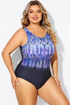 Purple High Neck Tummy Control One Piece Swimsuit -Maraluxe Swimwear Shop b deop021001 6