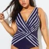 Blue And White Stripe Mesh One Piece Swimsuit -Maraluxe Swimwear Shop b deop034004 11