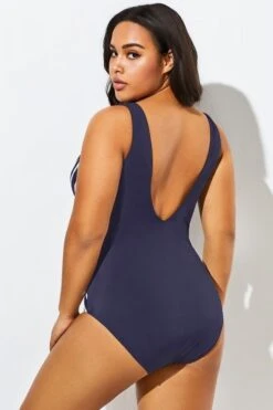 Blue And White Stripe Mesh One Piece Swimsuit 9 Blue And White Stripe Mesh One Piece Swimsuit -Maraluxe Swimwear Shop b deop034004 22