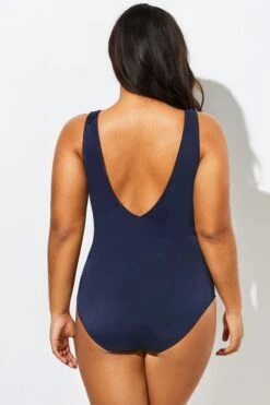 Blue And White Stripe Mesh One Piece Swimsuit 12 Blue And White Stripe Mesh One Piece Swimsuit -Maraluxe Swimwear Shop b deop034004 55
