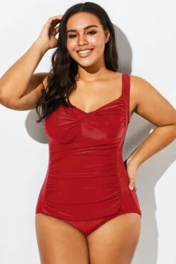 Wine Red Tummy Control Halter One Piece Swimsuit 12 Wine Red Tummy Control Halter One Piece Swimsuit -Maraluxe Swimwear Shop b deop042002 33