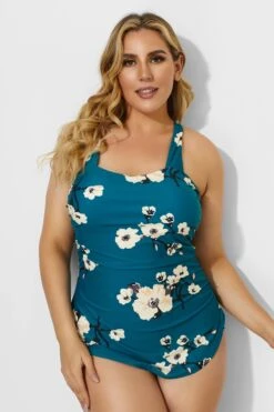 Green H-Back Sarong Front One Piece Swimsuit -Maraluxe Swimwear Shop b deop065009 4