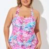 Colorful Printed Sarong Front One Piece Swimsuit -Maraluxe Swimwear Shop b deop065015 1 1