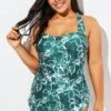 Flower Printed H-Back Sarong Front One Piece Swimsuit -Maraluxe Swimwear Shop b deop065016 11