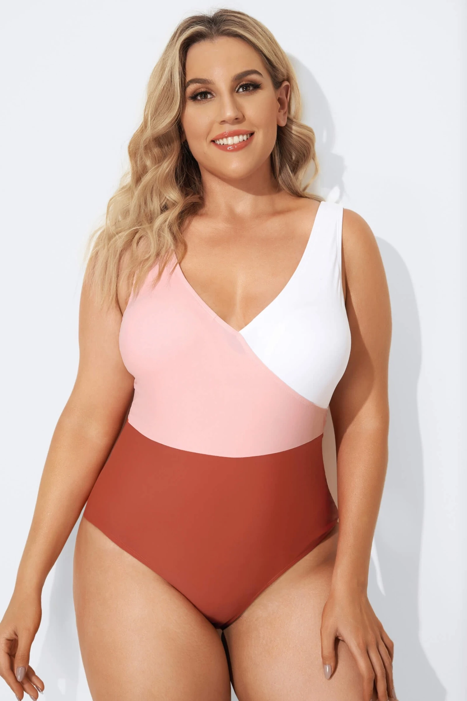 V-Neckline Criss-cross Style One Piece Swimsuits 3 V-Neckline Criss-cross Style One Piece Swimsuits