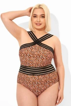 Printed Mesh Elastic One Piece Swimsuit For Lady -Maraluxe Swimwear Shop b deop115004 4