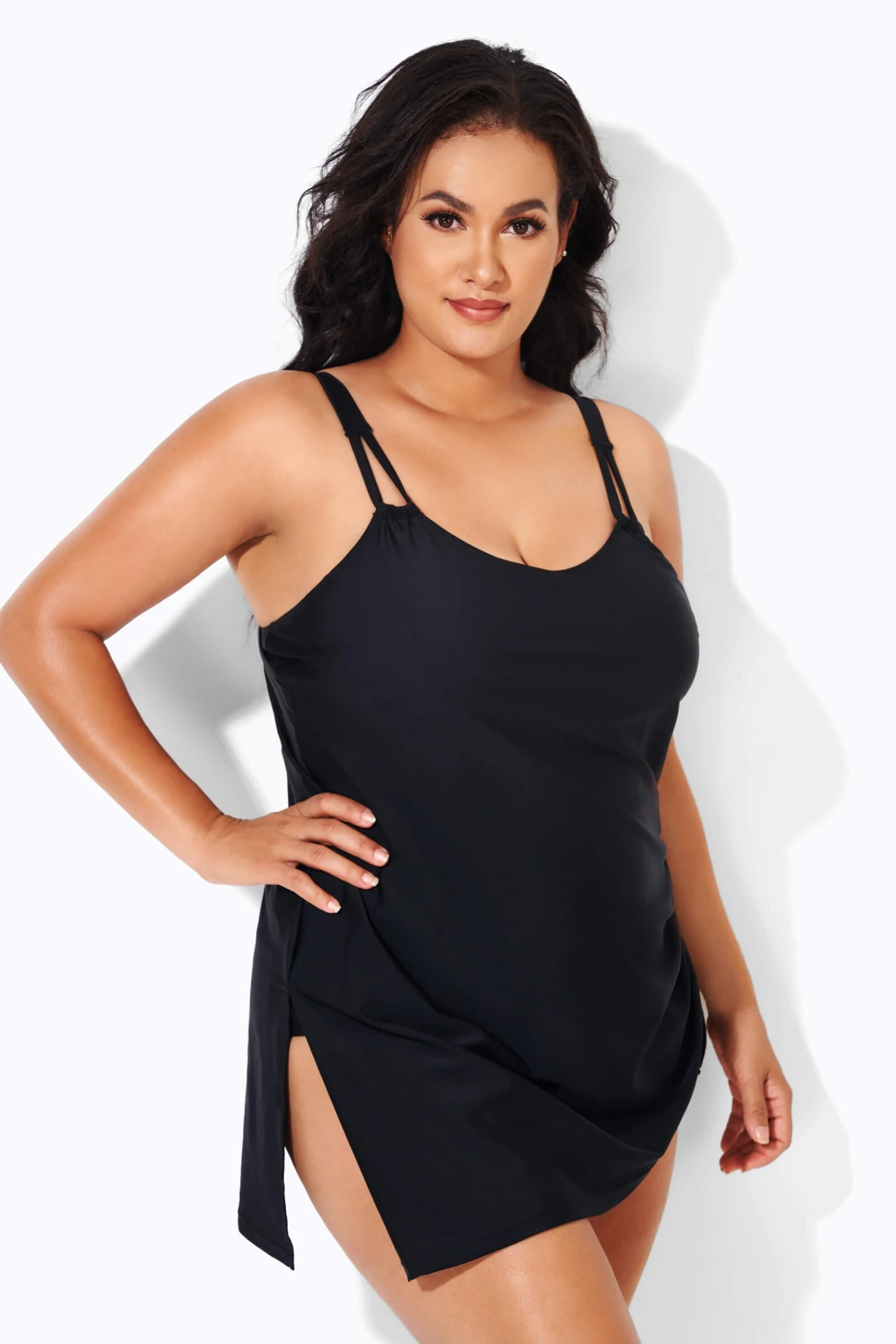 Black Classic Adjustable Stretch Straps One Piece Swimsuit 4 Black Classic Adjustable Stretch Straps One Piece Swimsuit - Image 2