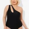 Black Cut Out One Shoulder One Piece Swimsuit -Maraluxe Swimwear Shop b deop182001 1