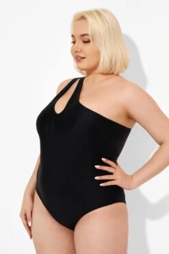 Black Cut Out One Shoulder One Piece Swimsuit -Maraluxe Swimwear Shop b deop182001 5