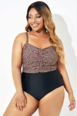 Black Leopard Tummy Control One Piece Swimsuit -Maraluxe Swimwear Shop b deop193001 6