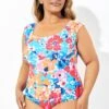 Floral Tummy Control Cap Sleeve One Piece Swimsuit -Maraluxe Swimwear Shop b deop194001 3