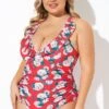 Coral Floral Wireless Ruffle One Piece Swimsuit -Maraluxe Swimwear Shop b deop269001 1 1