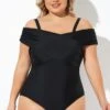Black Crisscross Convertible Front Lined One Piece Swimsuit -Maraluxe Swimwear Shop b deop270001 1 2