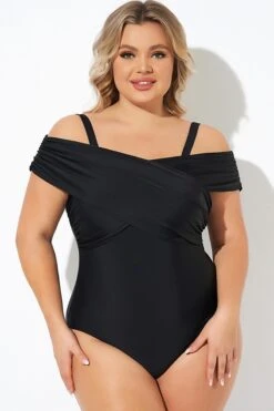 Black Crisscross Convertible Front Lined One Piece Swimsuit -Maraluxe Swimwear Shop b deop270001 3