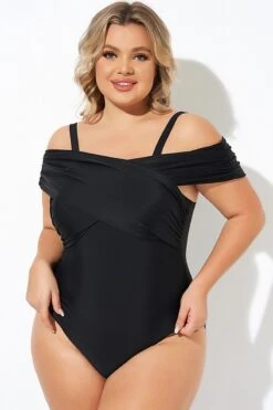 Black Crisscross Convertible Front Lined One Piece Swimsuit -Maraluxe Swimwear Shop b deop270001 4