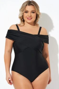 Black Crisscross Convertible Front Lined One Piece Swimsuit -Maraluxe Swimwear Shop b deop270001 5