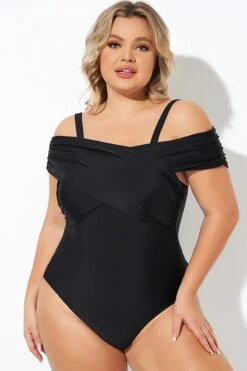 Black Crisscross Convertible Front Lined One Piece Swimsuit -Maraluxe Swimwear Shop b deop270001 6