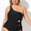 Black One Shoulder Tie One Piece Swimsuit 2 Black One Shoulder Tie One Piece Swimsuit -Maraluxe Swimwear Shop b deop277001 1