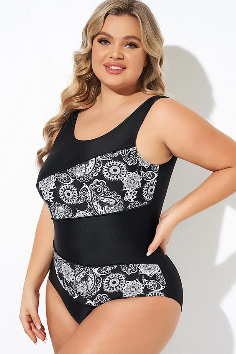 Flower Pattern Round Neck One Piece Swimsuit 6 Flower Pattern Round Neck One Piece Swimsuit - Image 4