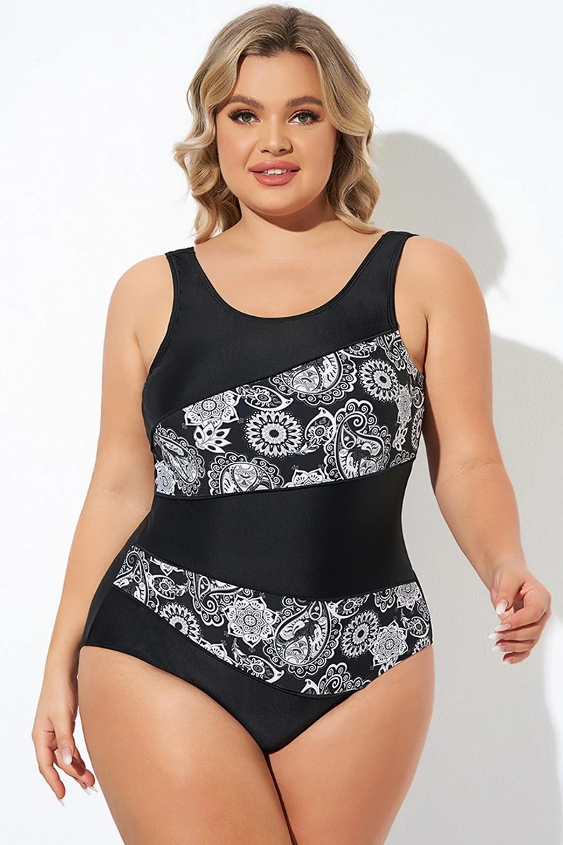 Flower Pattern Round Neck One Piece Swimsuit 7 Flower Pattern Round Neck One Piece Swimsuit - Image 5