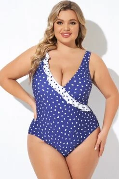 Navy Polka Dot Frill One Piece Swimsuit 10 Navy Polka Dot Frill One Piece Swimsuit -Maraluxe Swimwear Shop b deop284001 1