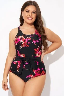 Poppies Tummy Control Belted One Piece Swimsuit -Maraluxe Swimwear Shop b deop290001 3