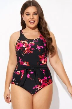 Poppies Tummy Control Belted One Piece Swimsuit -Maraluxe Swimwear Shop b deop290001 5