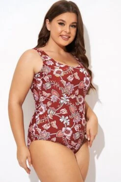 Flower Scoop Neck And Back One Piece Swimsuit -Maraluxe Swimwear Shop b deop291001 6